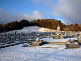雪の朝川寺霊苑